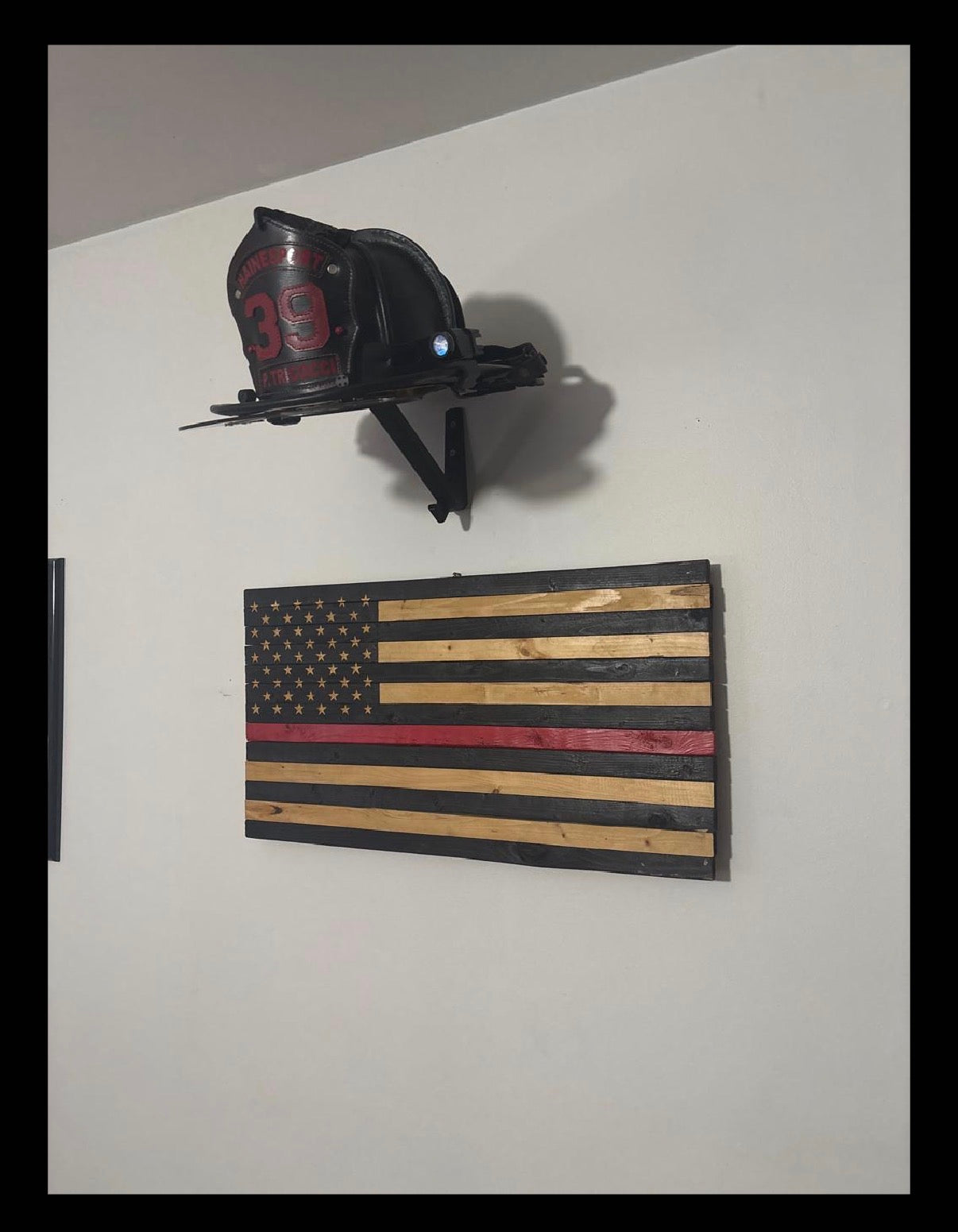 Fire Helmet (motorcycle helmet, cosplay helmet) Wall Mount Display (really it works with any helmet you can think of)