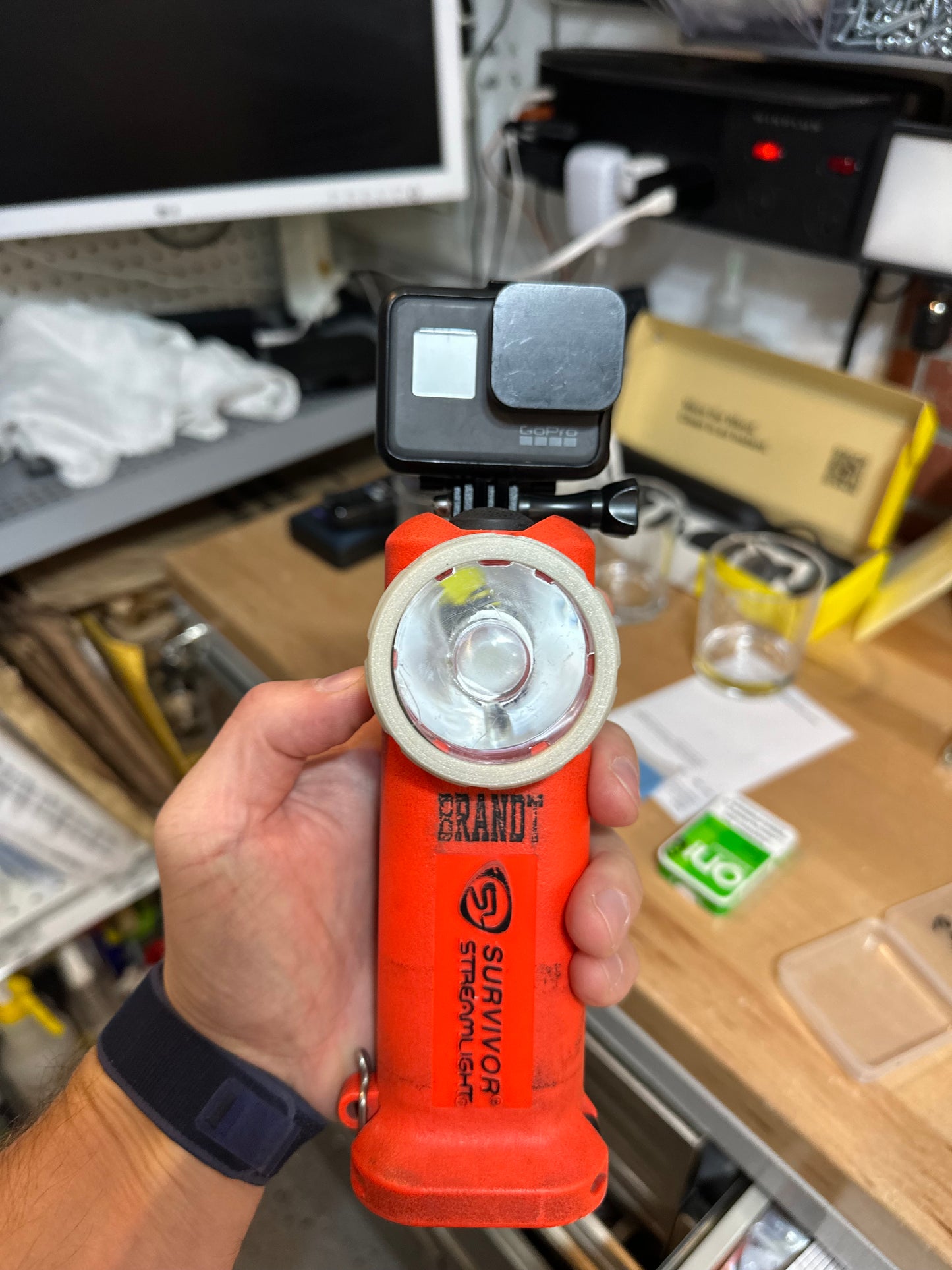 GoPro compatible mount for Streamlight Survivorlight brand flashlights