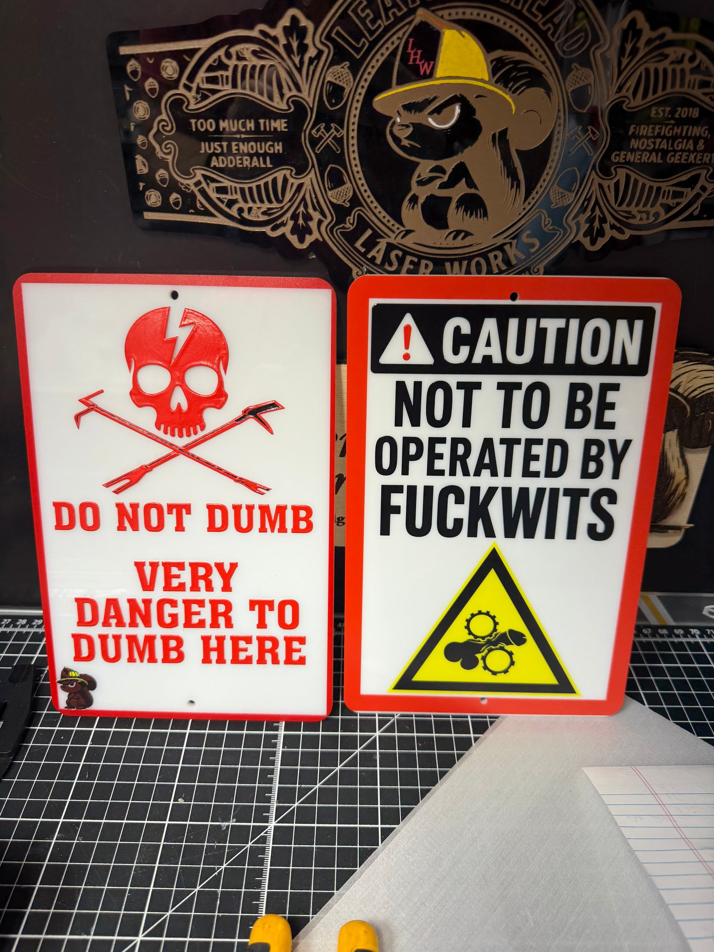 Caution Signs for Truck Guys - Do Not Dumb - Not to be Operated by Fuckwits - Designed for the Truck guy in your life