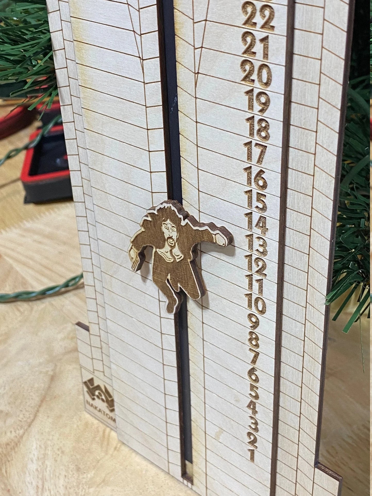 The ORIGINAL Die Hard inspired Advent Calendar - Hans Gruber Falling off Nakatomi Plaza - NATURAL color with multi-color Hans