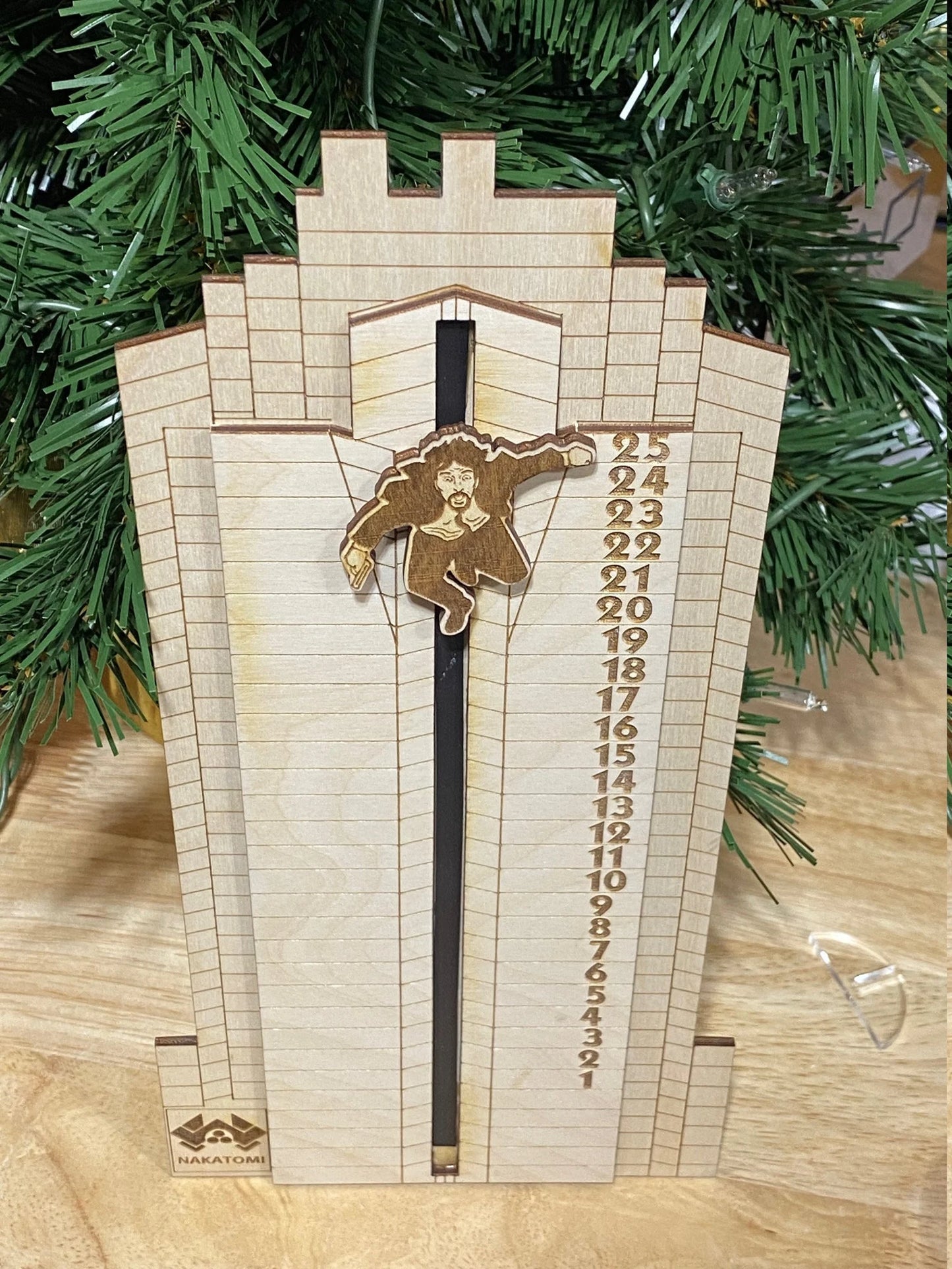 The ORIGINAL Die Hard inspired Advent Calendar - Hans Gruber Falling off Nakatomi Plaza - NATURAL color with multi-color Hans