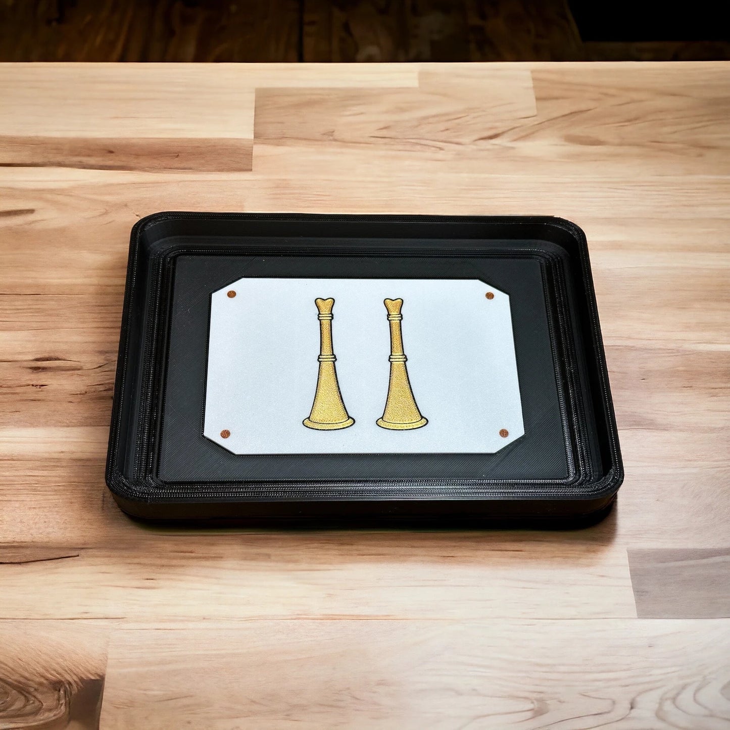 EDC Catchall tray - fire department insert version (passport - compass) for keys, phone wallet, watch.