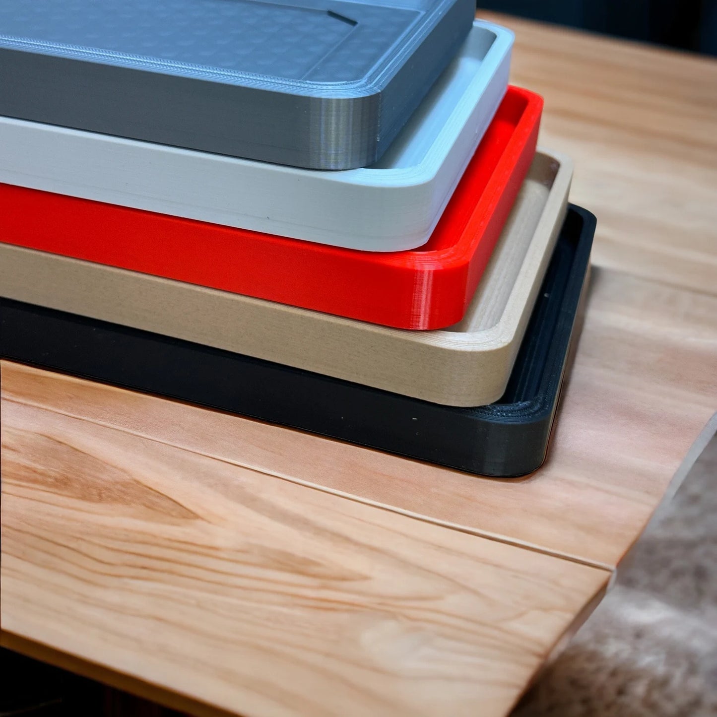 EDC Catchall tray - fire department insert version (passport - compass) for keys, phone wallet, watch.