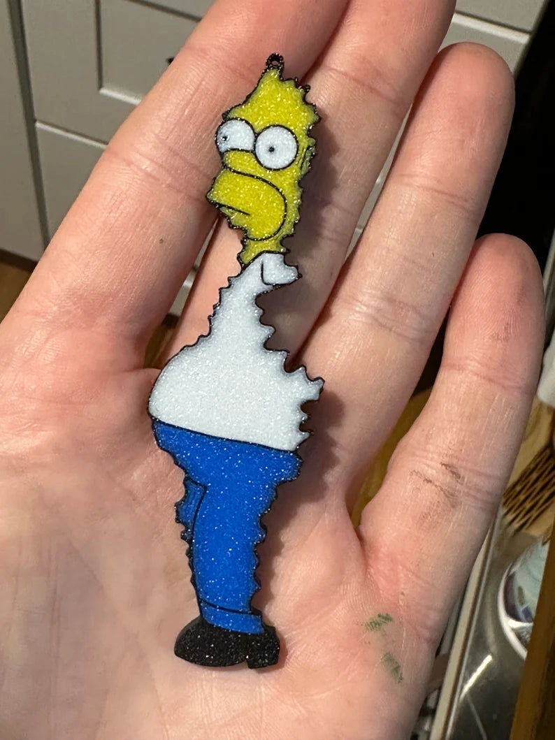 Homer Simpson Fading into bushes Christmas ornament pendant