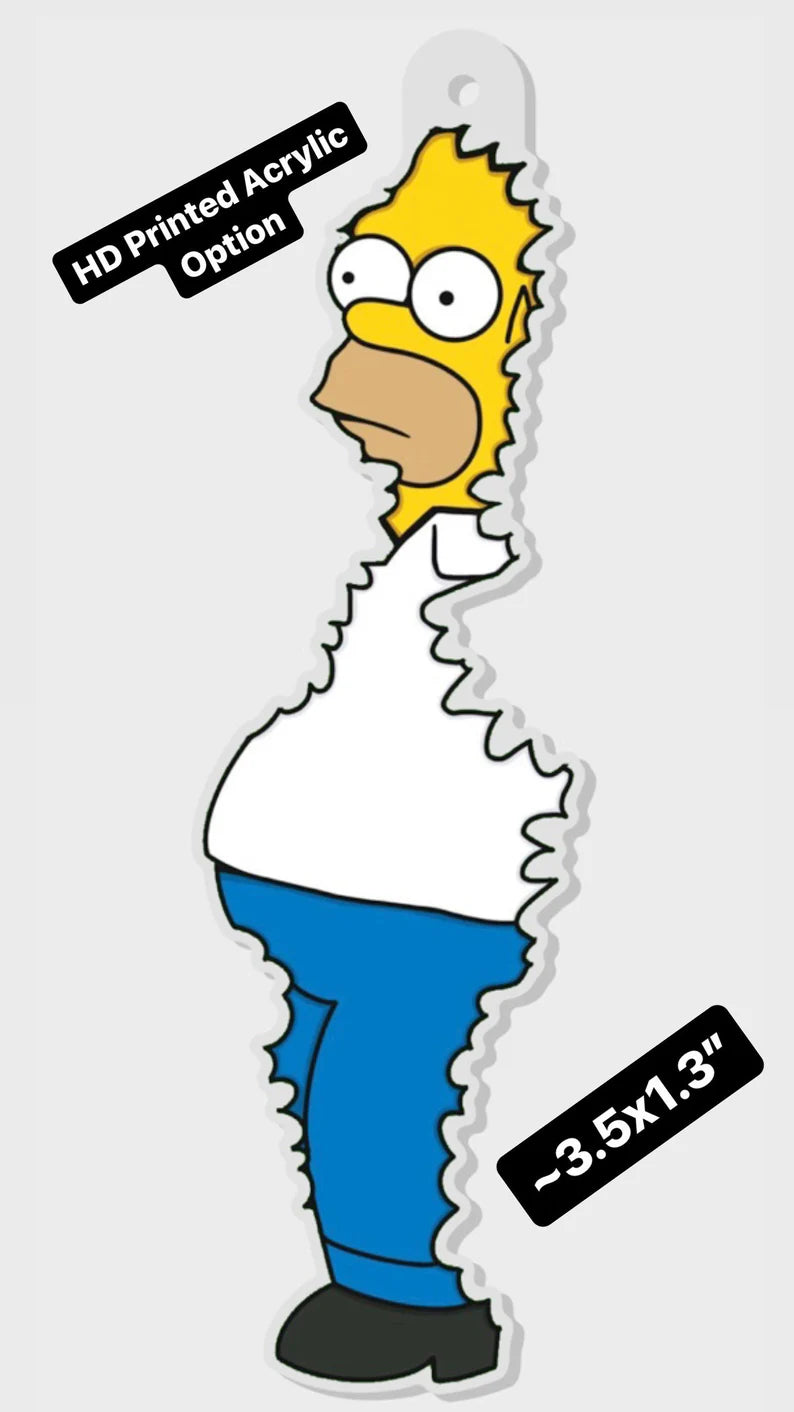 Homer Simpson Fading into bushes Christmas ornament pendant