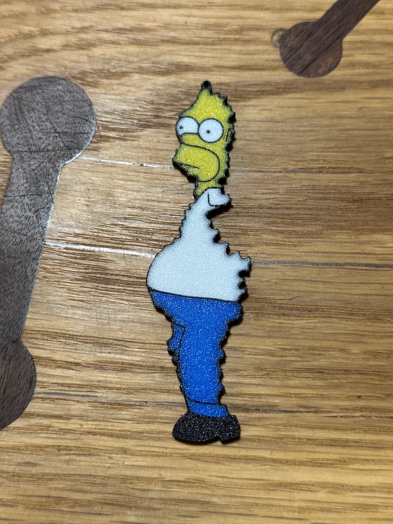 Homer Simpson Fading into bushes Christmas ornament pendant