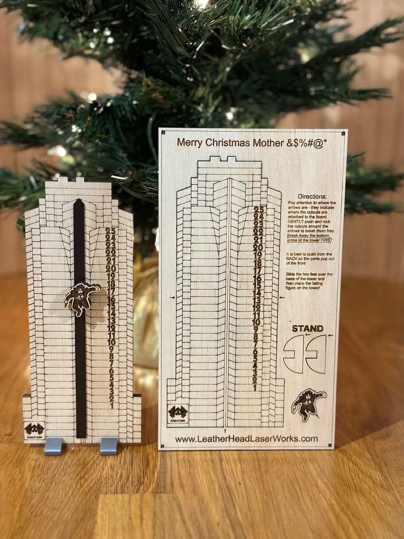 Die Hard inspired Advent Calendar - desktop flat pack (pop out the parts) style