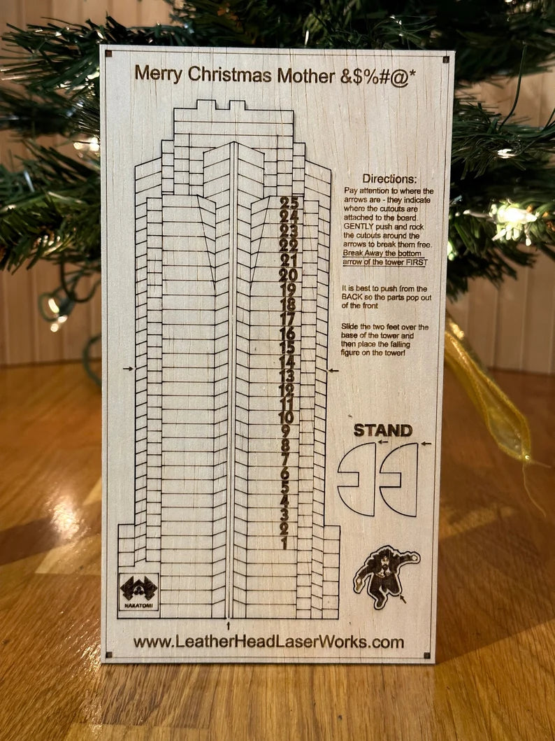 Die Hard inspired Advent Calendar - desktop flat pack (pop out the parts) style