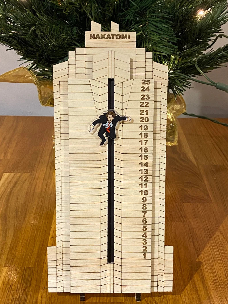 Nakatomi Plaza Die Hard inspired Advent Calendar Digital Download - SVG AI, for Glowforge, X1, OMtech, aBoss, Aeon DIY Advent, Make at home