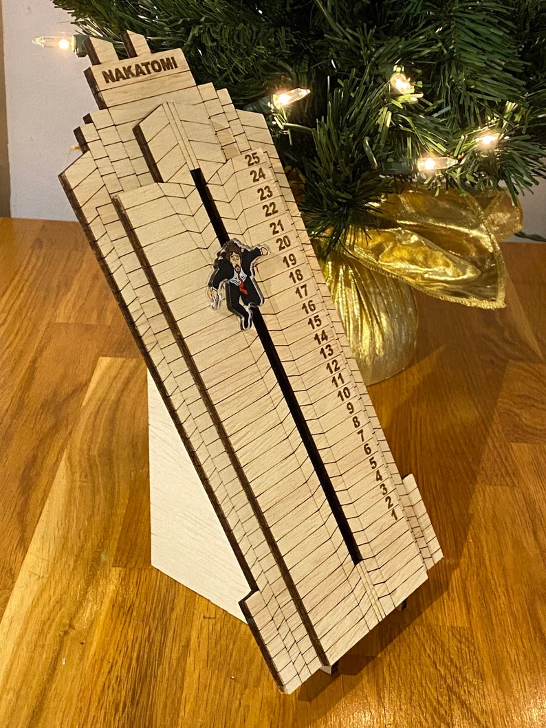Nakatomi Plaza Die Hard inspired Advent Calendar Digital Download - SVG AI, for Glowforge, X1, OMtech, aBoss, Aeon DIY Advent, Make at home