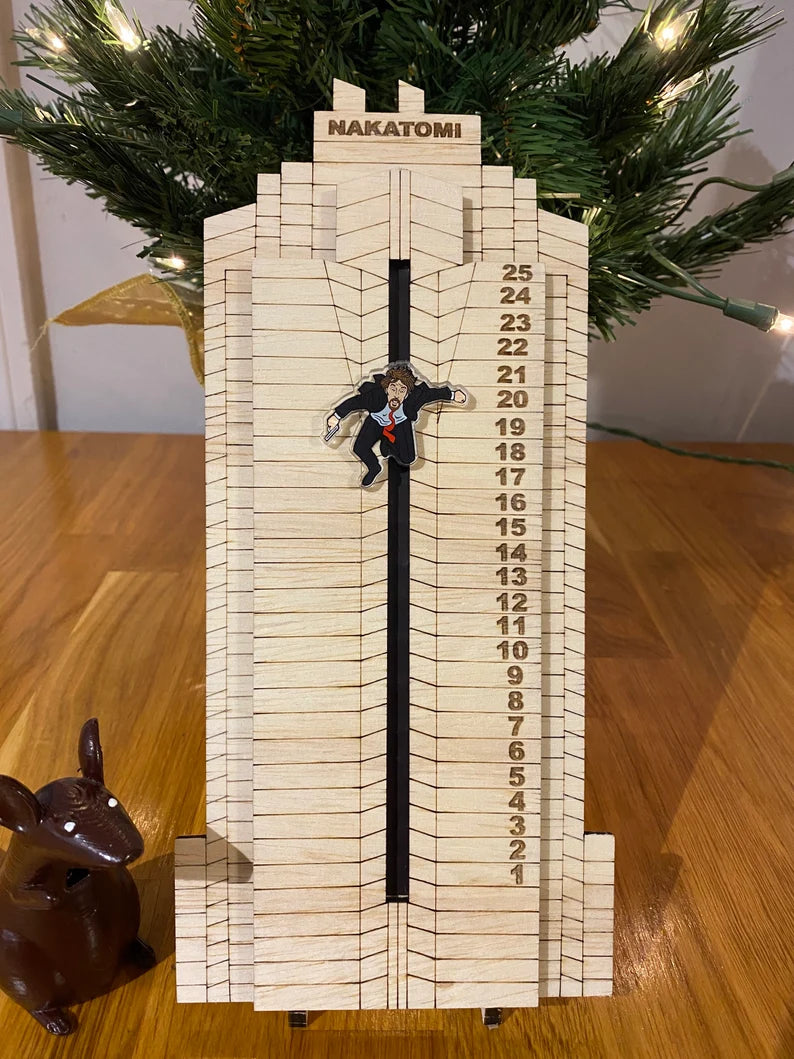 Nakatomi Plaza Die Hard inspired Advent Calendar Digital Download - SVG AI, for Glowforge, X1, OMtech, aBoss, Aeon DIY Advent, Make at home
