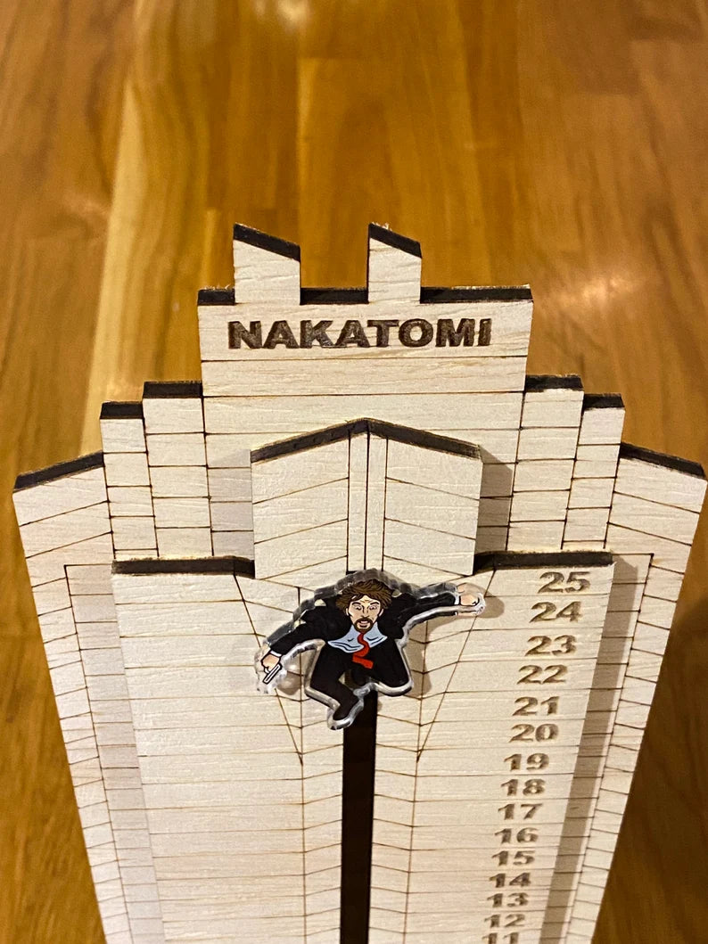 Nakatomi Plaza Die Hard inspired Advent Calendar Digital Download - SVG AI, for Glowforge, X1, OMtech, aBoss, Aeon DIY Advent, Make at home