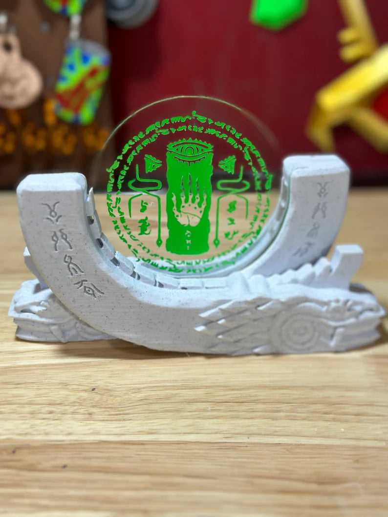Legend of Zelda Coaster Holder with Shrine Stand - Tears of the Kingdom.
