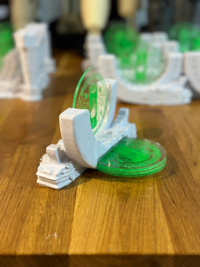 Legend of Zelda Coaster Holder with Shrine Stand - Tears of the Kingdom.