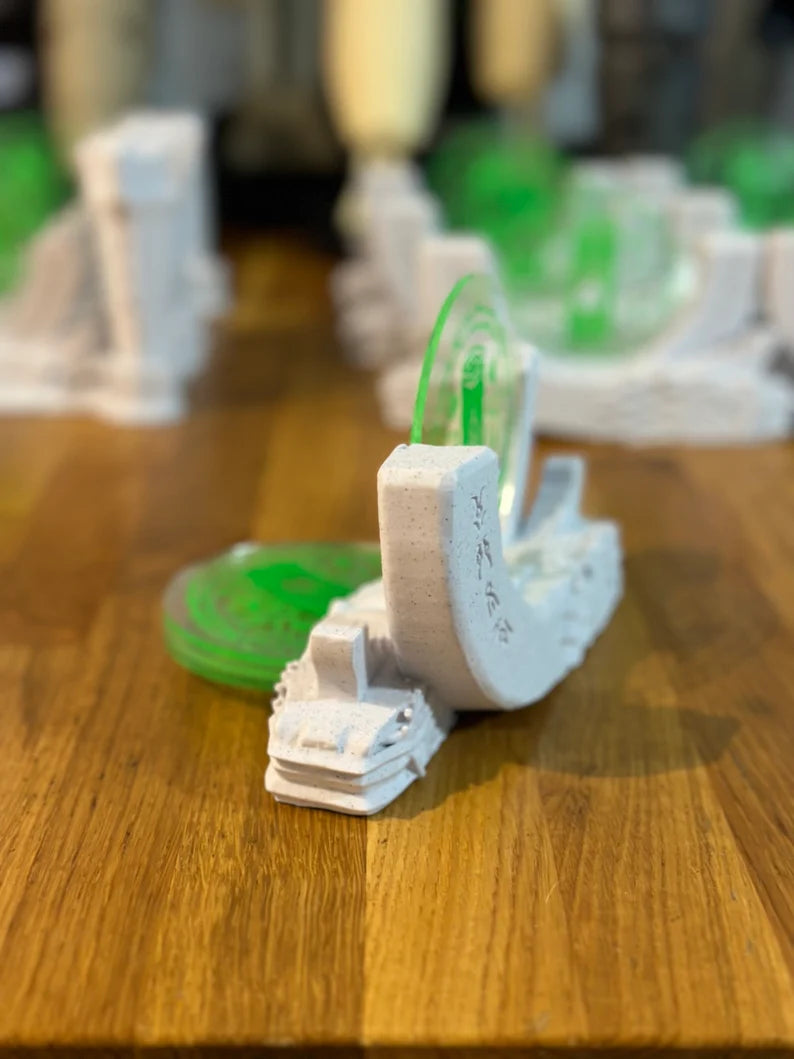 Legend of Zelda Coaster Holder with Shrine Stand - Tears of the Kingdom.