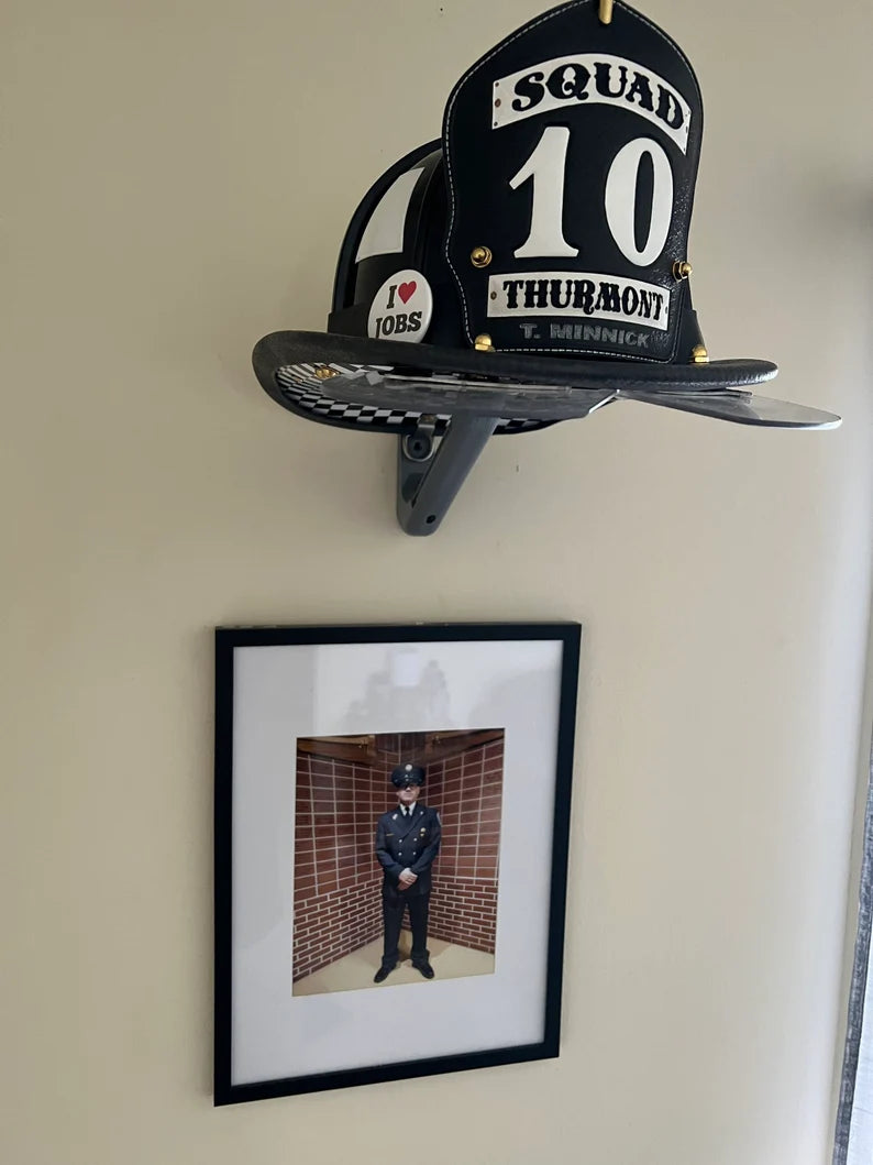 Fire Helmet (motorcycle helmet, cosplay helmet) Wall Mount Display (really it works with any helmet you can think of)