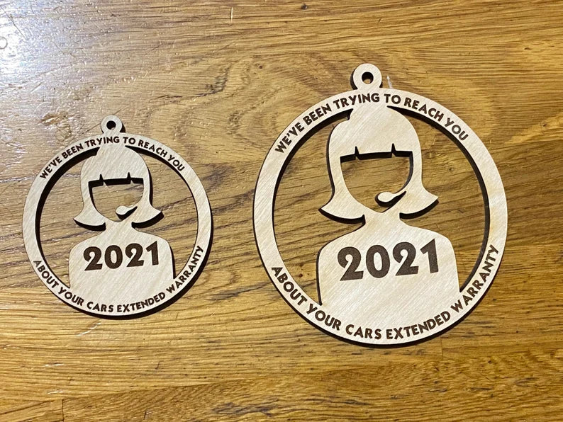 Telemarketing Car Warranty Ornament SVG - AI - PDF