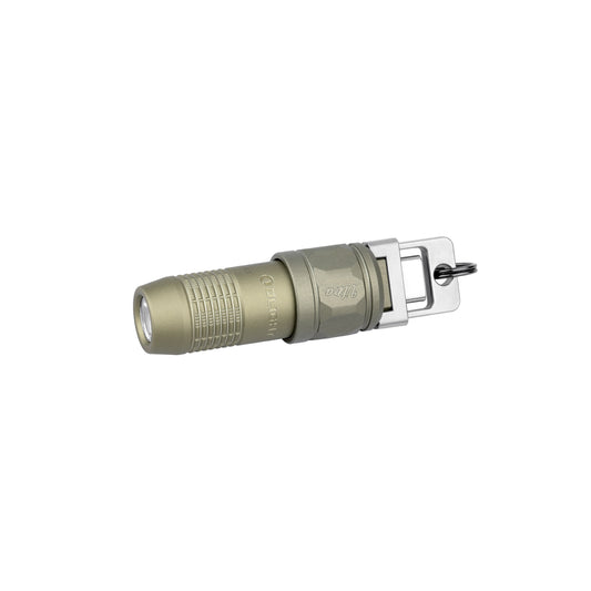 Olight iUltra keychain flashlight in olive green