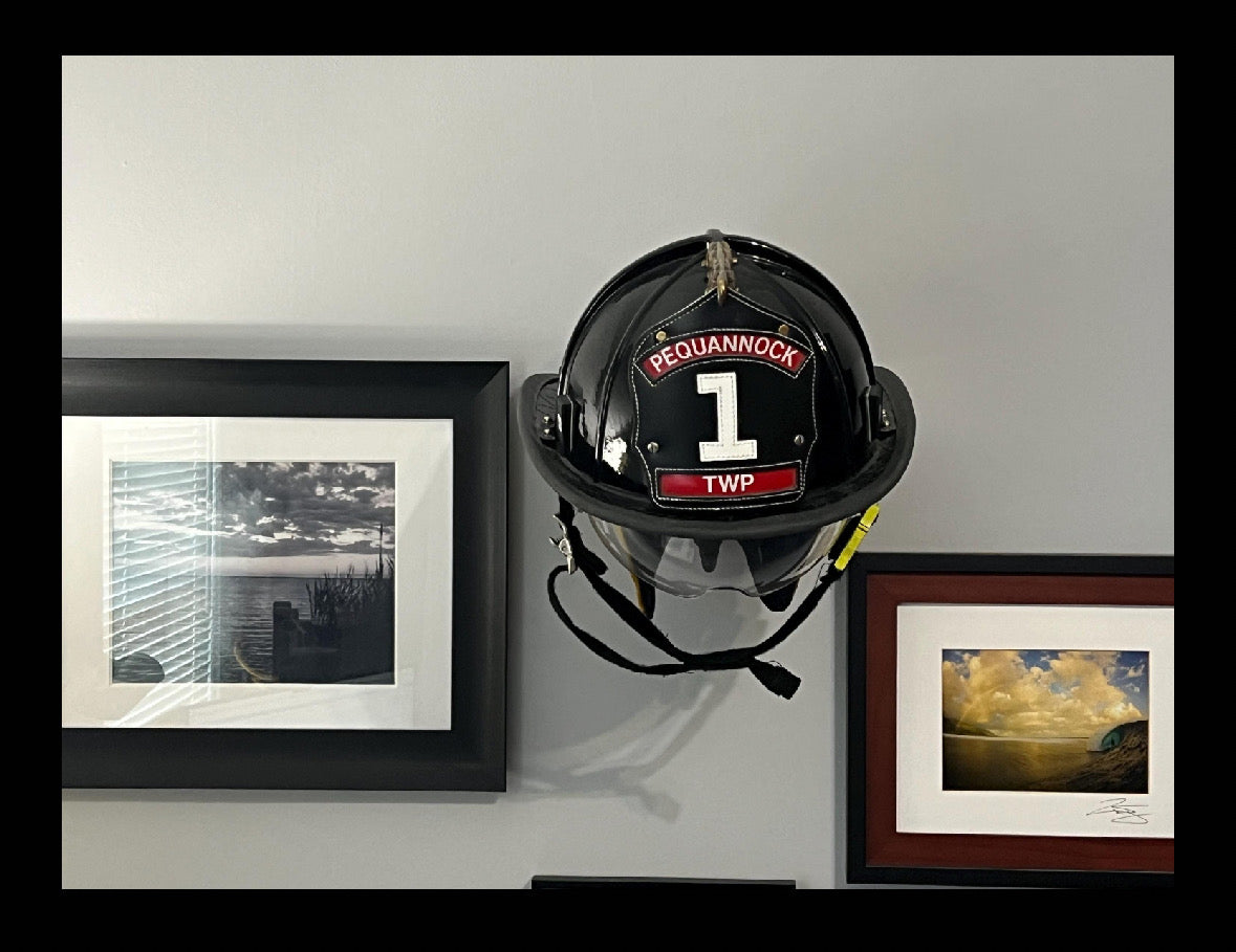 Fire Helmet (motorcycle helmet, cosplay helmet) Wall Mount Display (really it works with any helmet you can think of)
