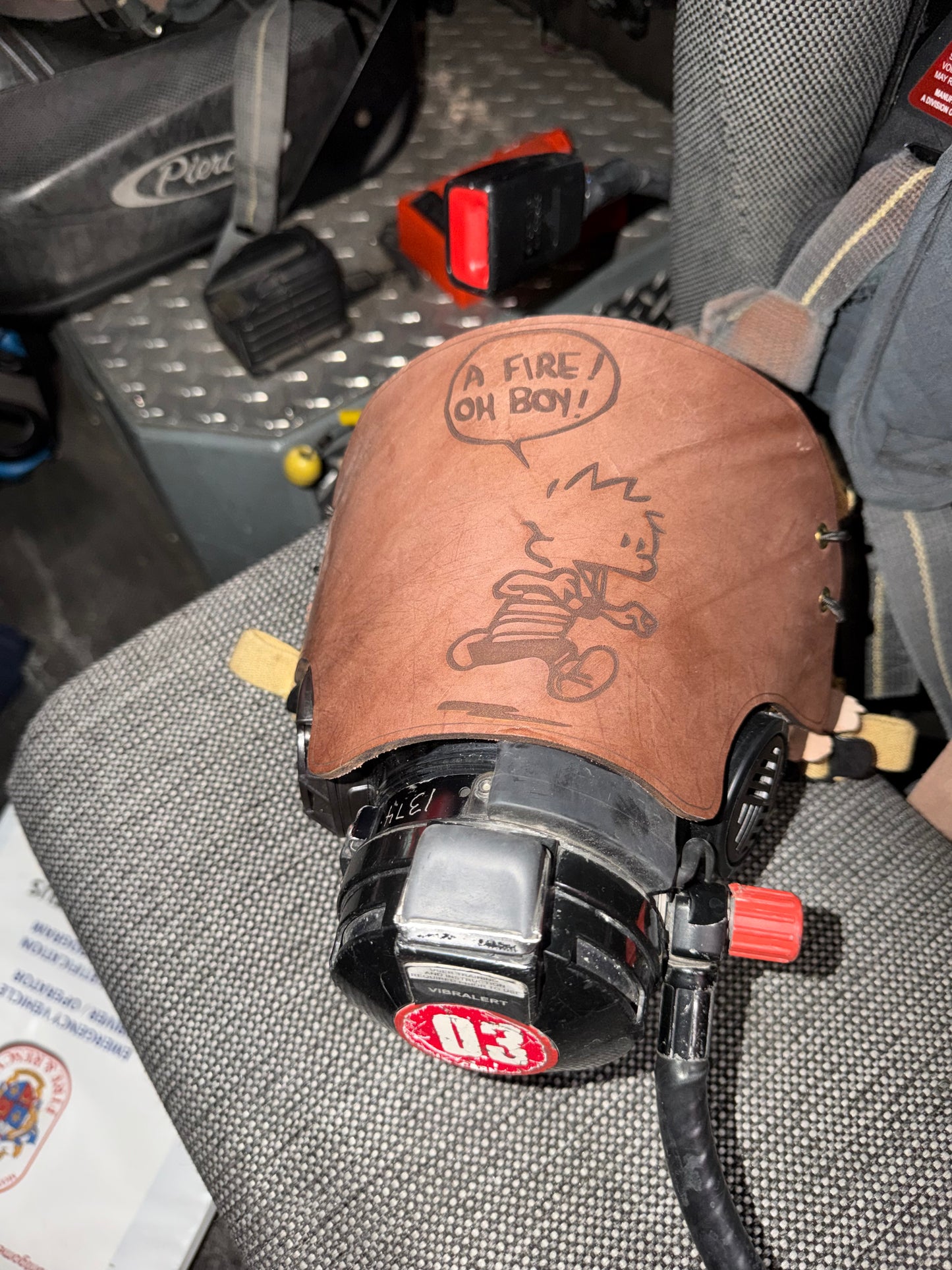 Calvin and Hobbes SCBA Mask Cover