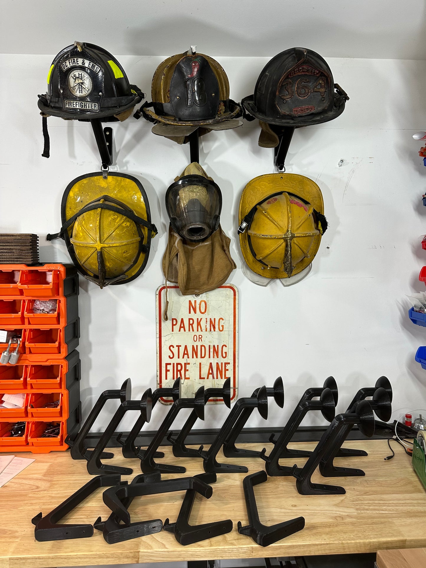 Fire Helmet (motorcycle helmet, cosplay helmet) Wall Mount Display (really it works with any helmet you can think of)