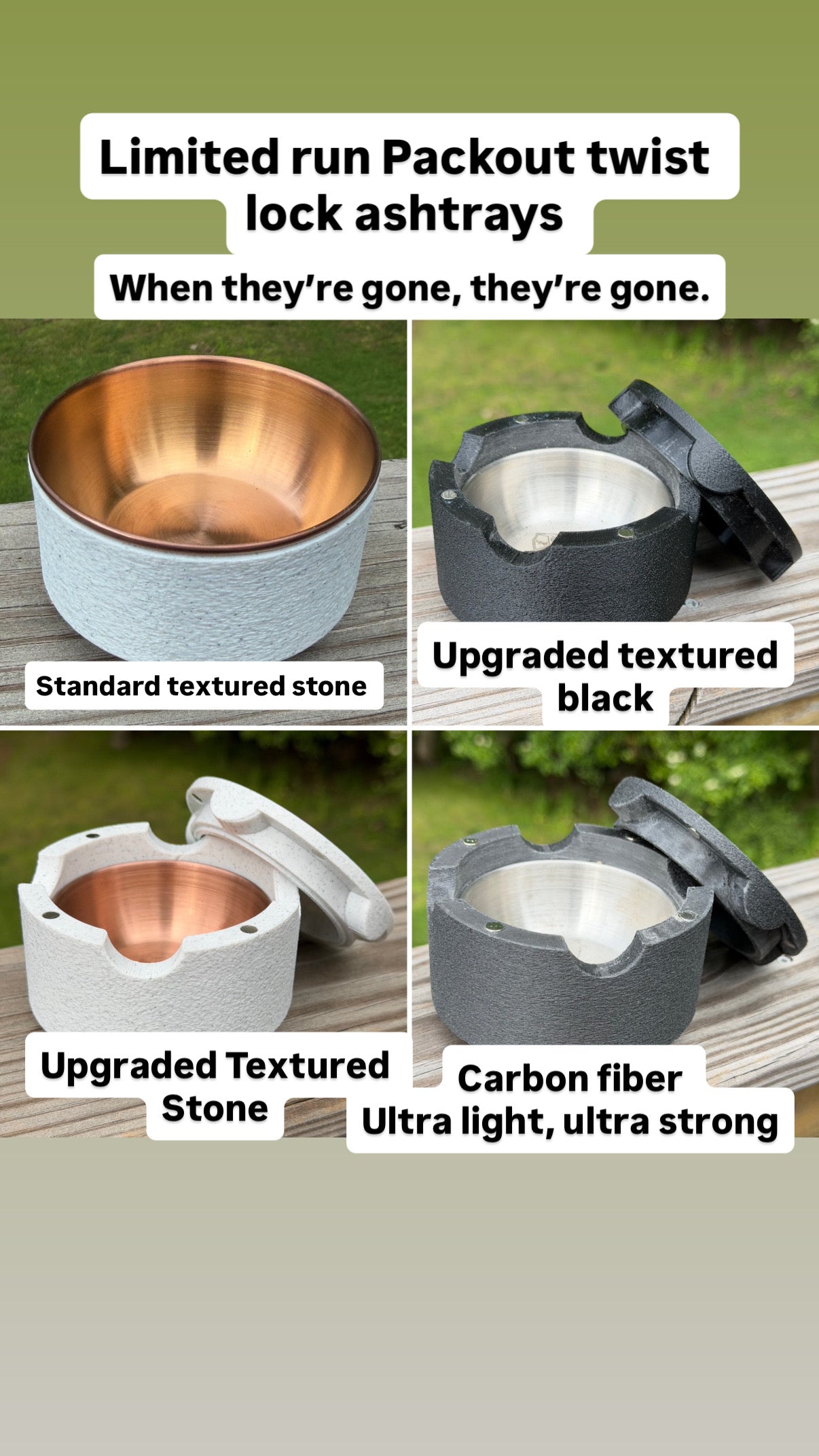 Ashtray Packout twist lock compatible humidor accessory
