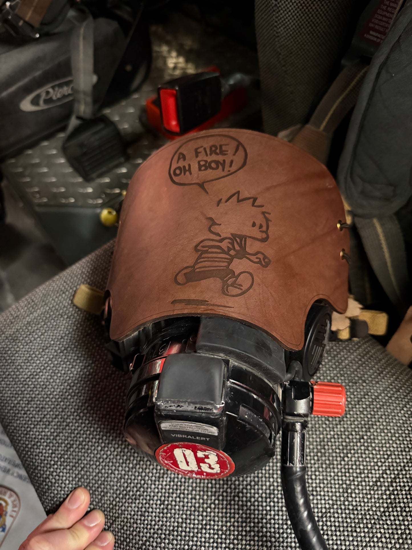 Calvin and Hobbes SCBA Mask Cover