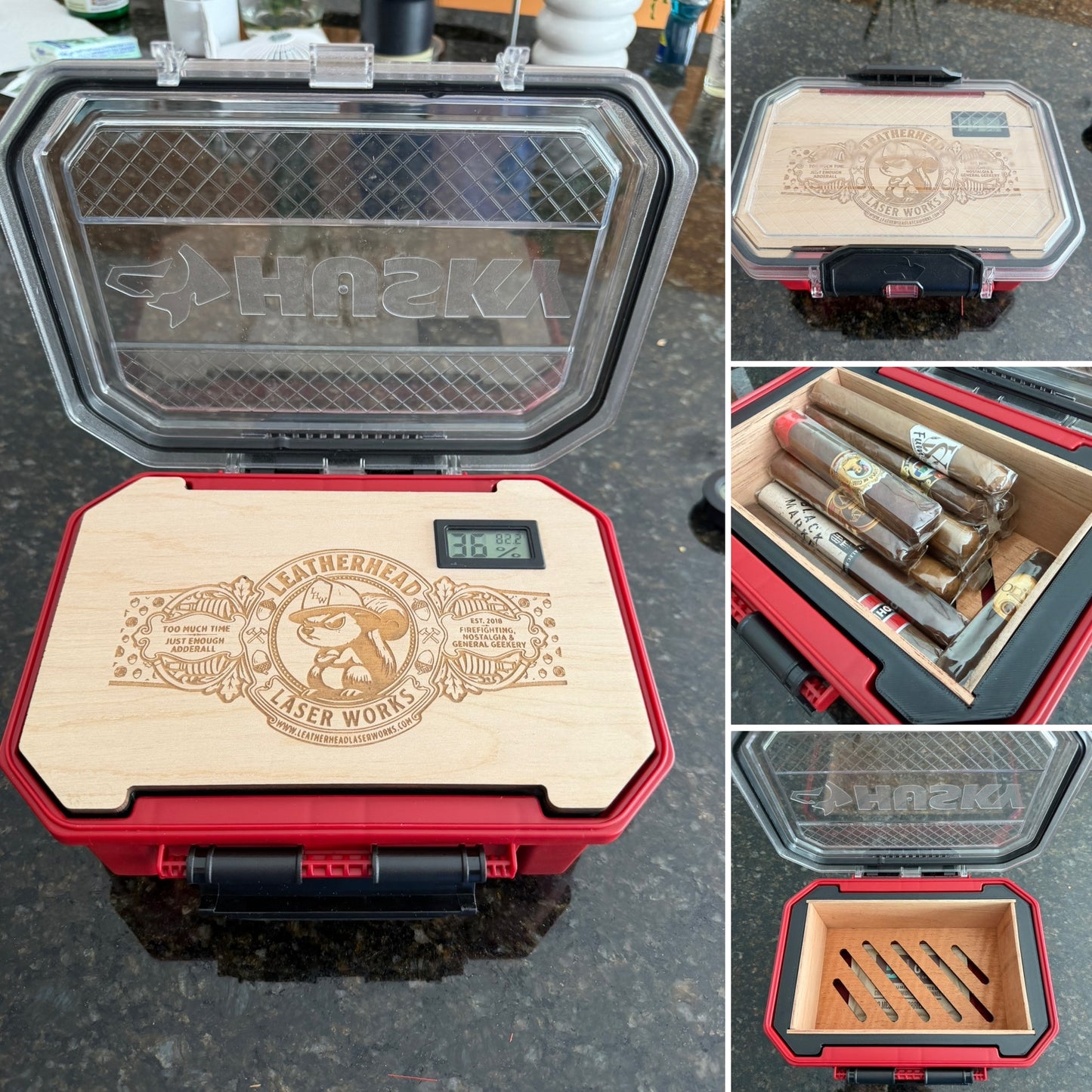 Humidor Husky 0.8 gal waterproof storage bin - 100% Cedar interior