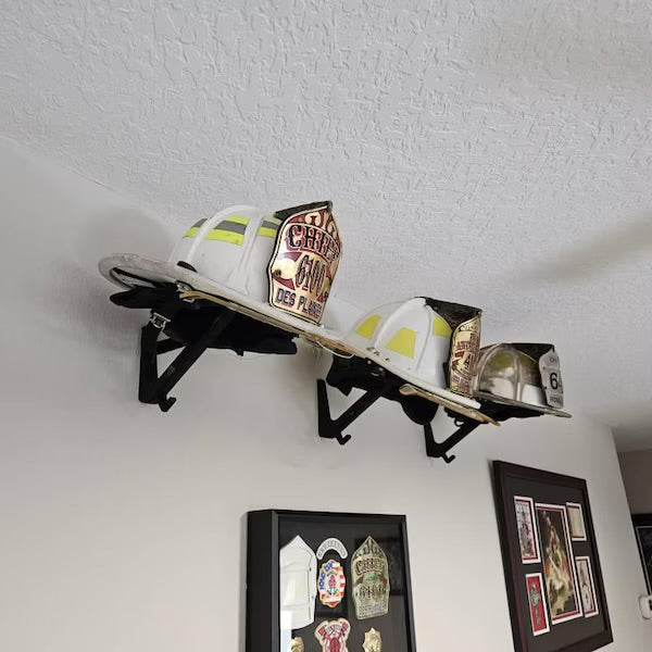 Fire Helmet (motorcycle helmet, cosplay helmet) Wall Mount Display (really it works with any helmet you can think of)