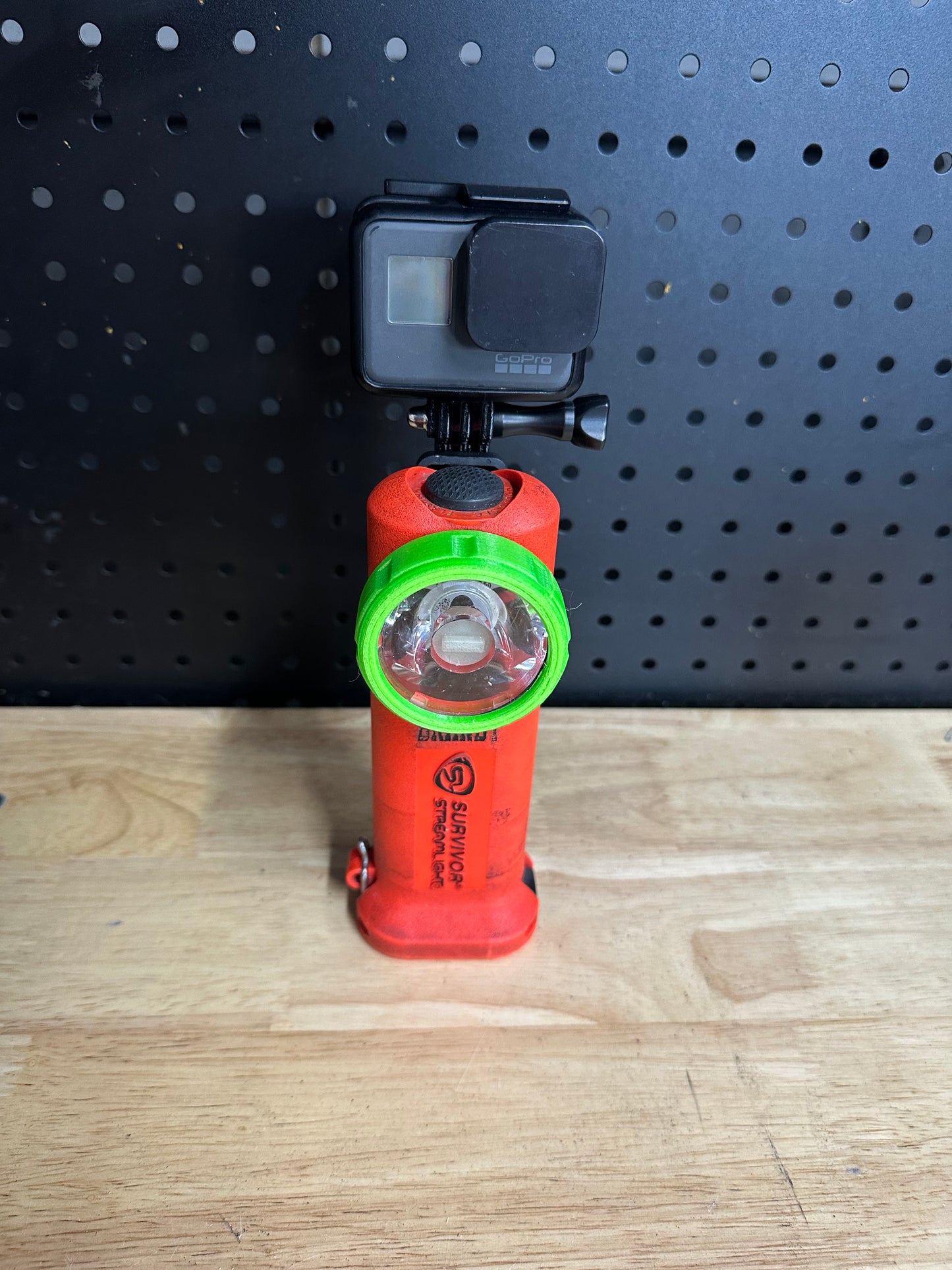 GoPro compatible mount for Streamlight Survivorlight brand flashlights
