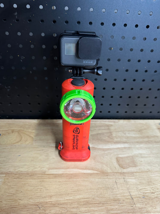 GoPro compatible mount for Streamlight Survivorlight brand flashlights