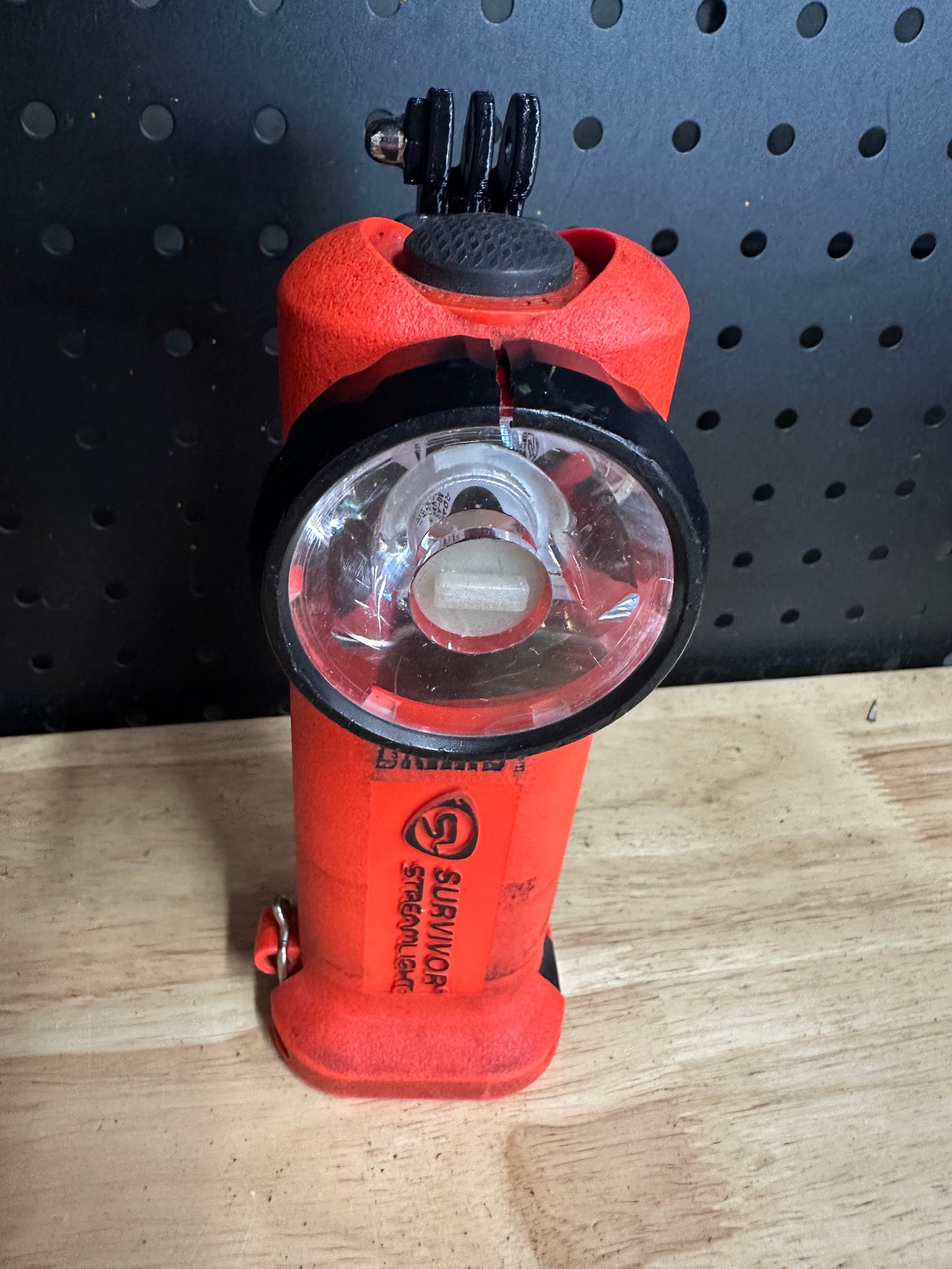 GoPro compatible mount for Streamlight Survivorlight brand flashlights