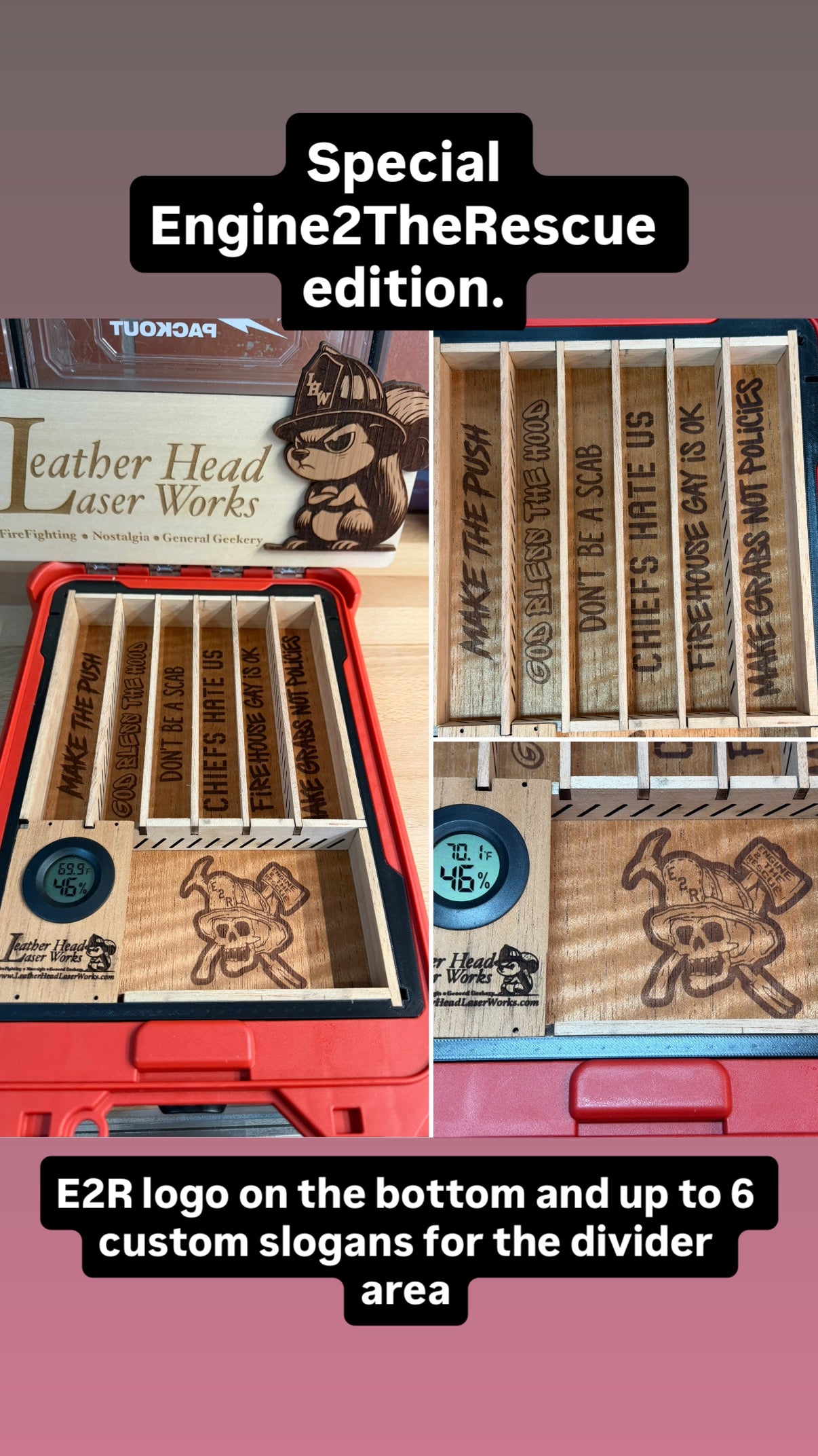 Humidor Milwaukee Slim Packout - 100% Cedar interior