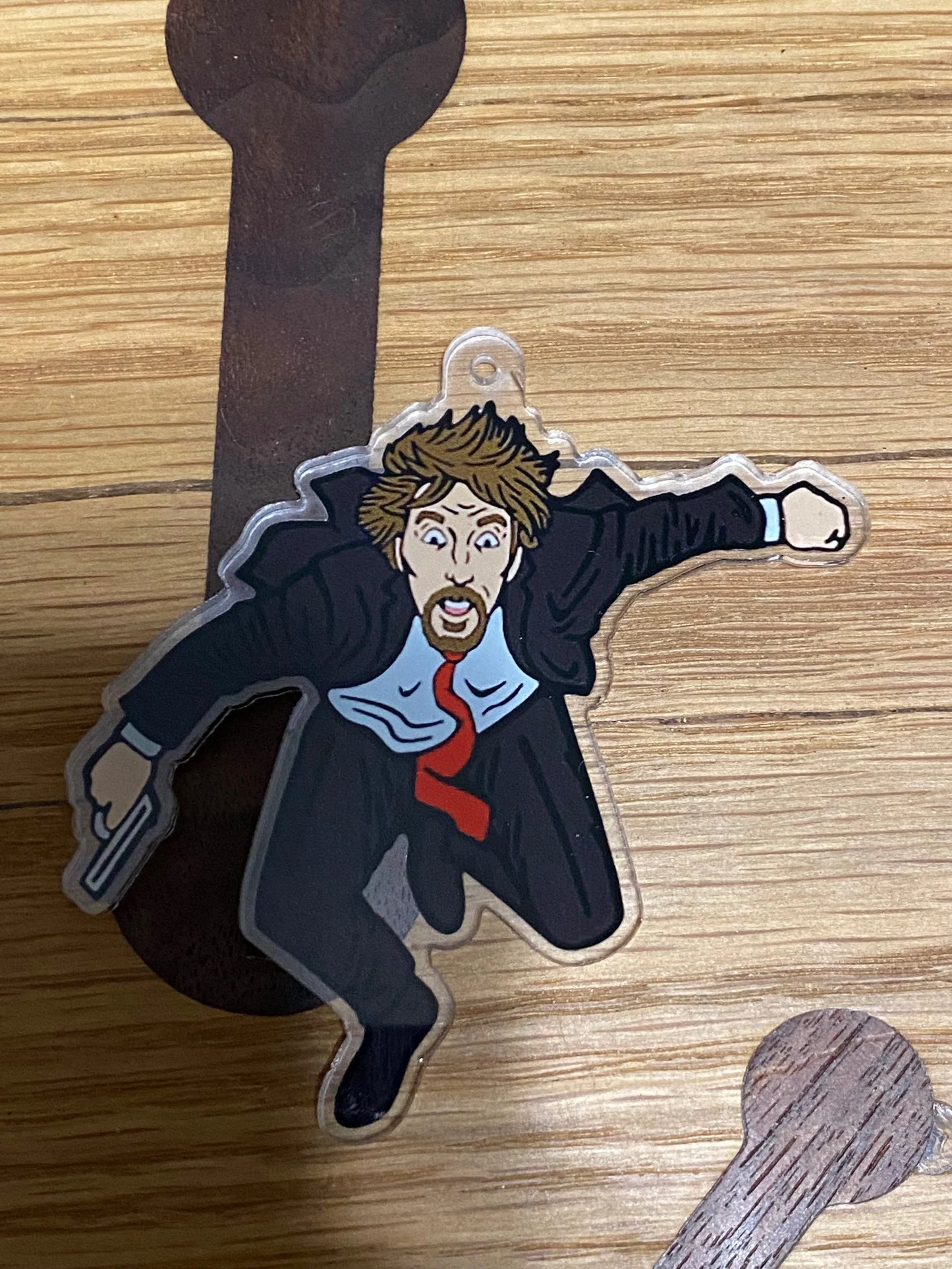 Die Hard inspired Hans Gruber Falling off Nakatomi Plaza Christmas Ornament (also works as keychain/pendant)