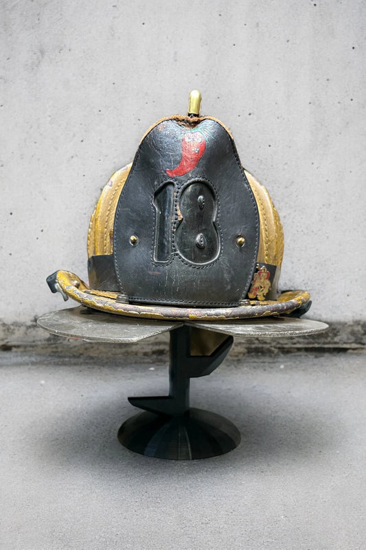 Fire Helmet TABLE TOP Display New York Roof Hook or Halligan Bar (really it works with any helmet you can think of)