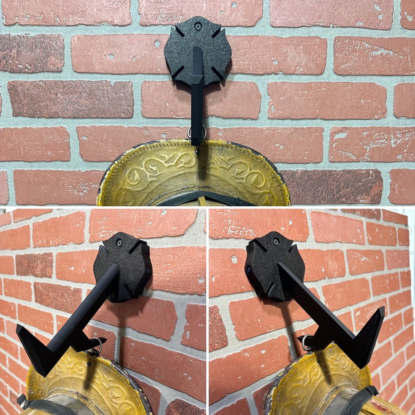 Fire Helmet Wall Mount Display - New York Roof Hook Design