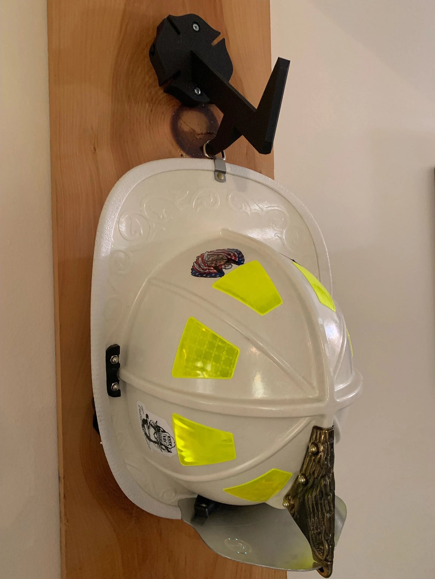 Fire Helmet Wall Mount Display - New York Roof Hook Design