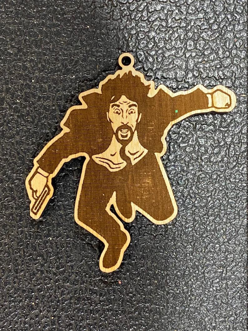 Die Hard Hans Gruber falling off of Nakatomi Plaza Christmas ornament/pendant or magnet