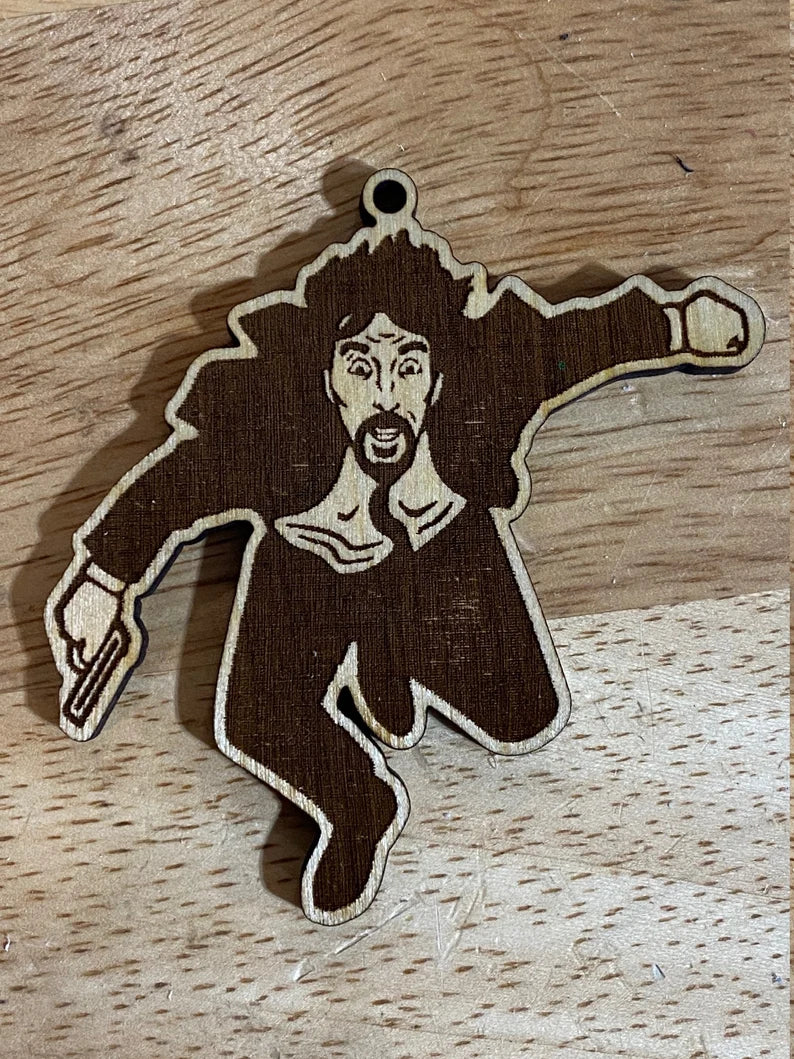 Die Hard Hans Gruber falling off of Nakatomi Plaza Christmas ornament/pendant or magnet