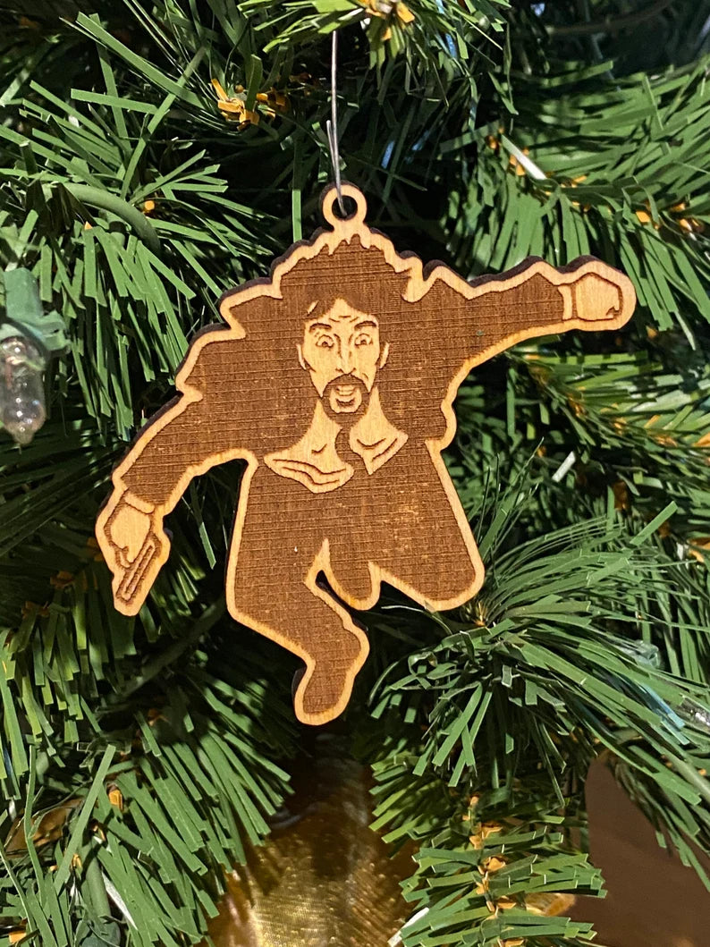 Die Hard Hans Gruber falling off of Nakatomi Plaza Christmas ornament/pendant or magnet