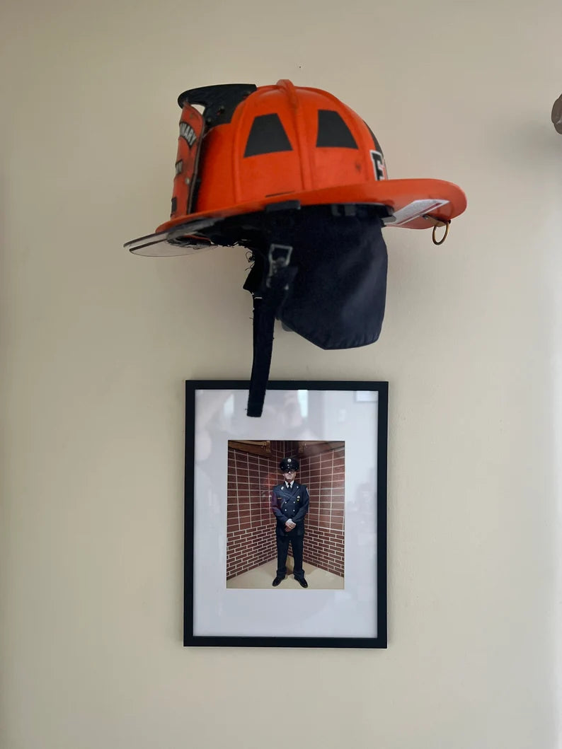 Fire Helmet (motorcycle helmet, cosplay helmet) Wall Mount Display (really it works with any helmet you can think of)