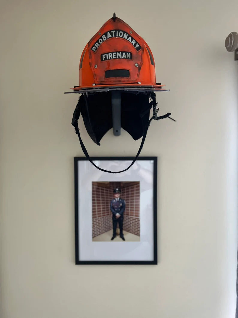 Fire Helmet (motorcycle helmet, cosplay helmet) Wall Mount Display (really it works with any helmet you can think of)