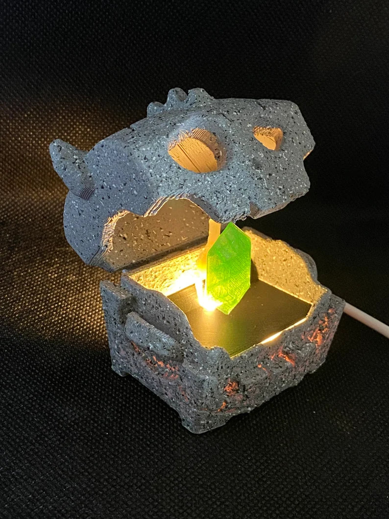 Bokoblin Chest with LED, magnetic rupee and realistic stone texture options