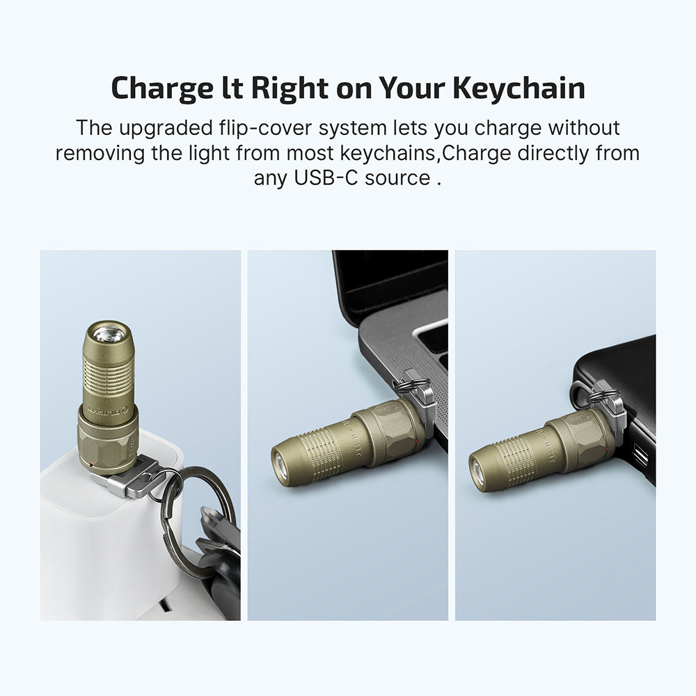 iUltra charging from wall adapter, laptop or power bank while on keys
