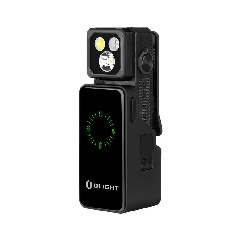 Olight Oclip 2 Ultra clip flashlight in Onyx Black with battery display