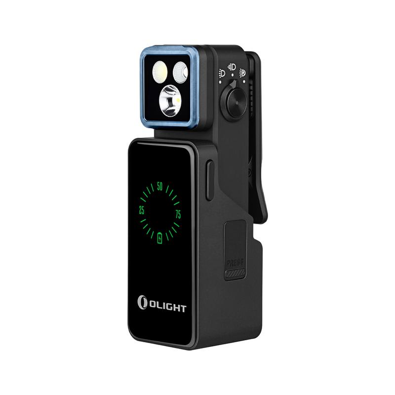 Oclip 2 Pro Premium in black with charging dock battery display