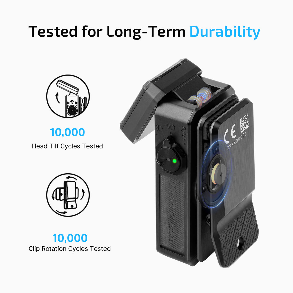 Oclip 2 Ultra 10,000-cycle tilt and rotation durability