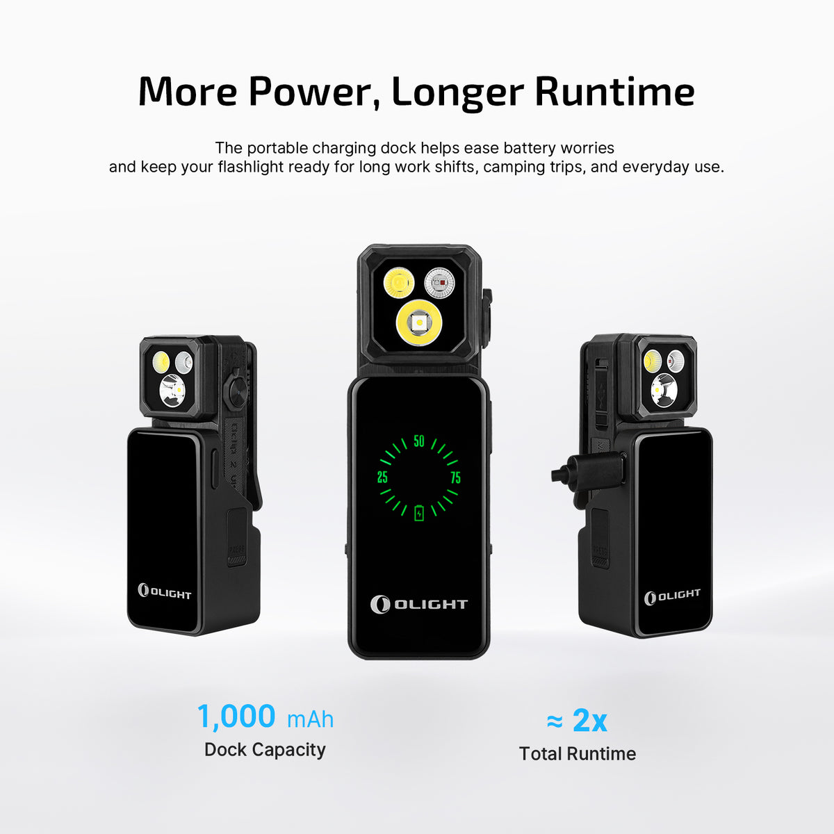 1,000 mAh Mobile Charging Dock with battery level display